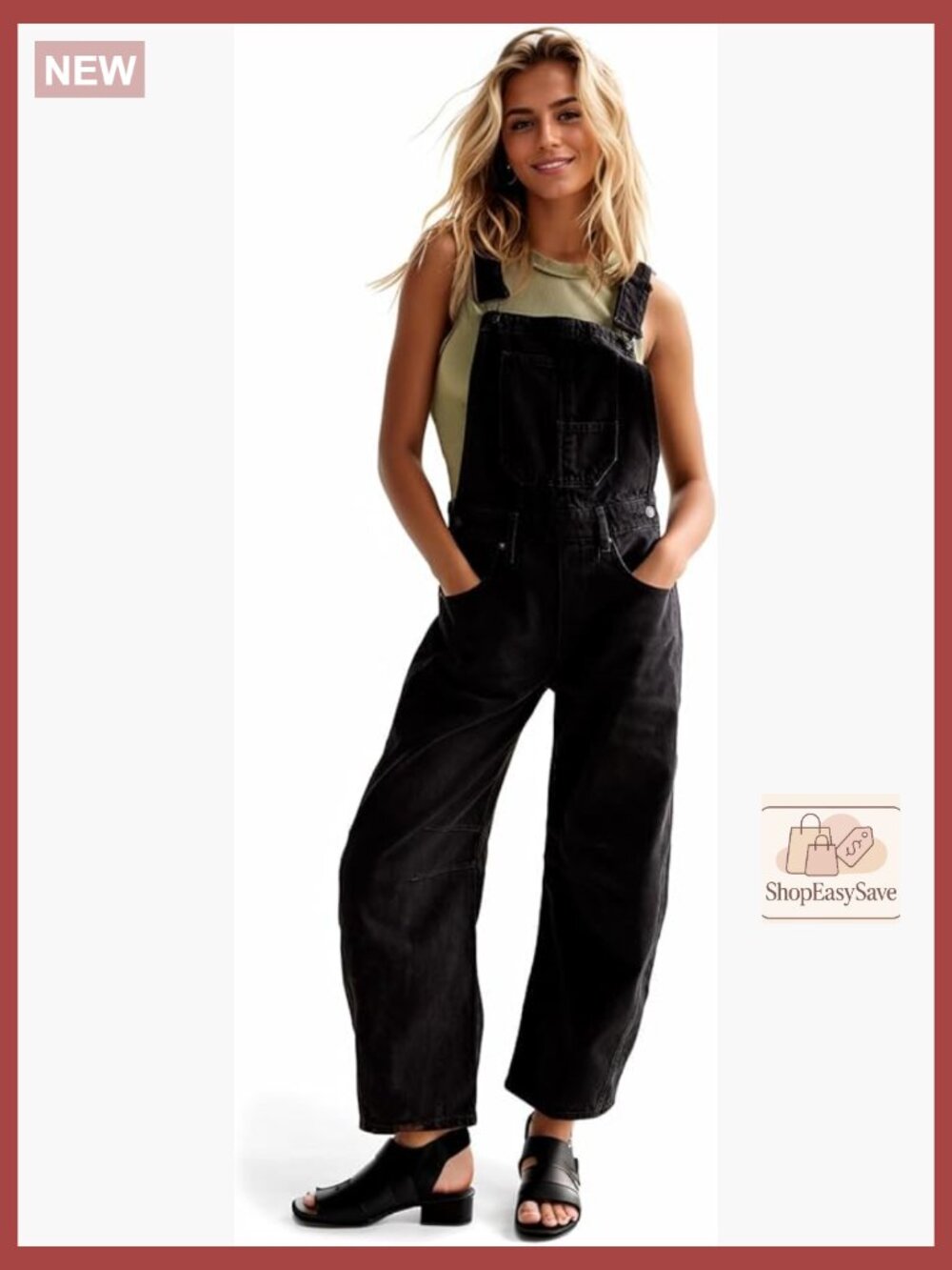 Womens Denim Overall Casual Straight Wide Leg Bib Jeans Adjustable Straps